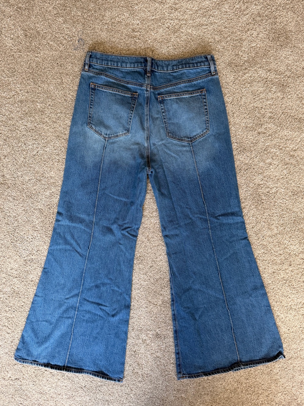 Loft High Rise Super Flare Jeans in Vintage Indigo Wash Size 12 - Picture 6 of 6